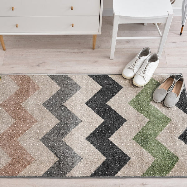 clear carpet runner protecting rug with shoes on top CarpetShield