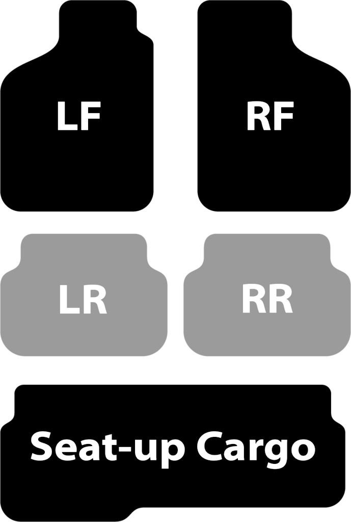 2 Front, 2 Rear & Cargo (Seats Up) / Trunk Mats