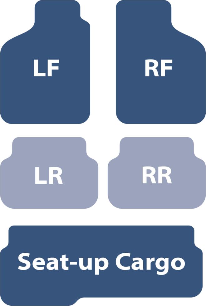 2 Front, 2 Rear & Cargo (Seats Up) Trunk Mats