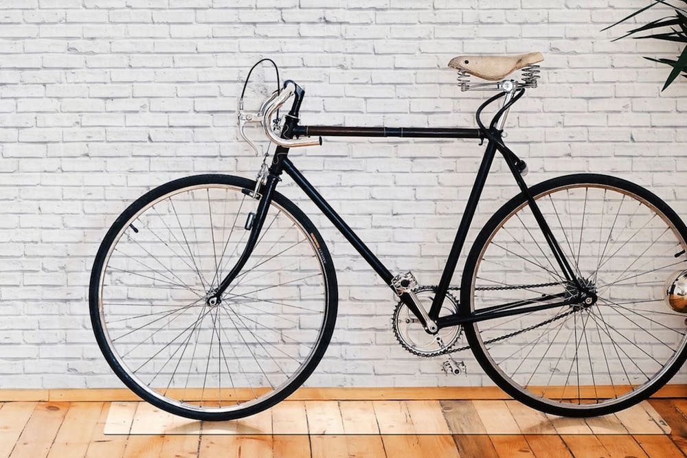 Bike Resting on Crystal Floor Protector All SHOW