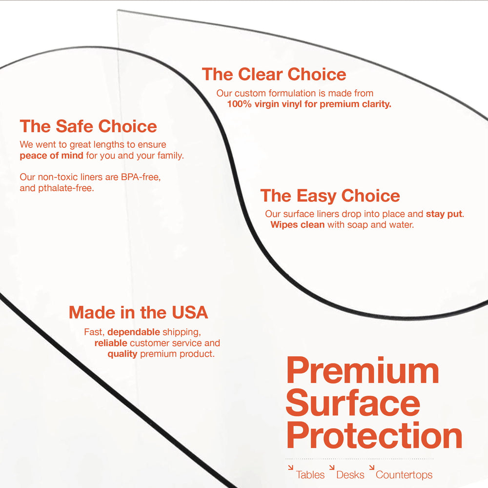 Promotional text for premium surface protection with clear, safe, and easy choices. Crystal